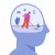 Tiny woman cleaning inner space of human head. Person working on thought detox and improvement of consciousness flat vector illustration. Mental health, self care, purification of mind concept